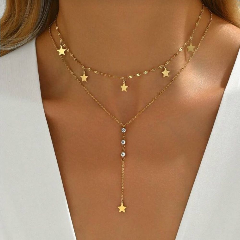 Gold Layered Necklace Q419